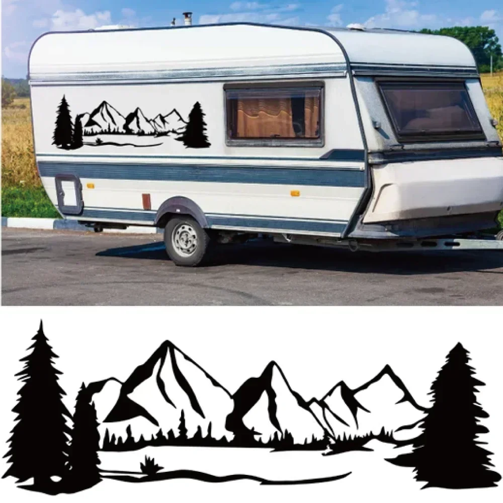 Paar Shanshui-Waldlandschafts-Autoaufkleber, kreative, personalisierte, dekorative Vinyl-Aufkleber für Fahrzeug-Styling