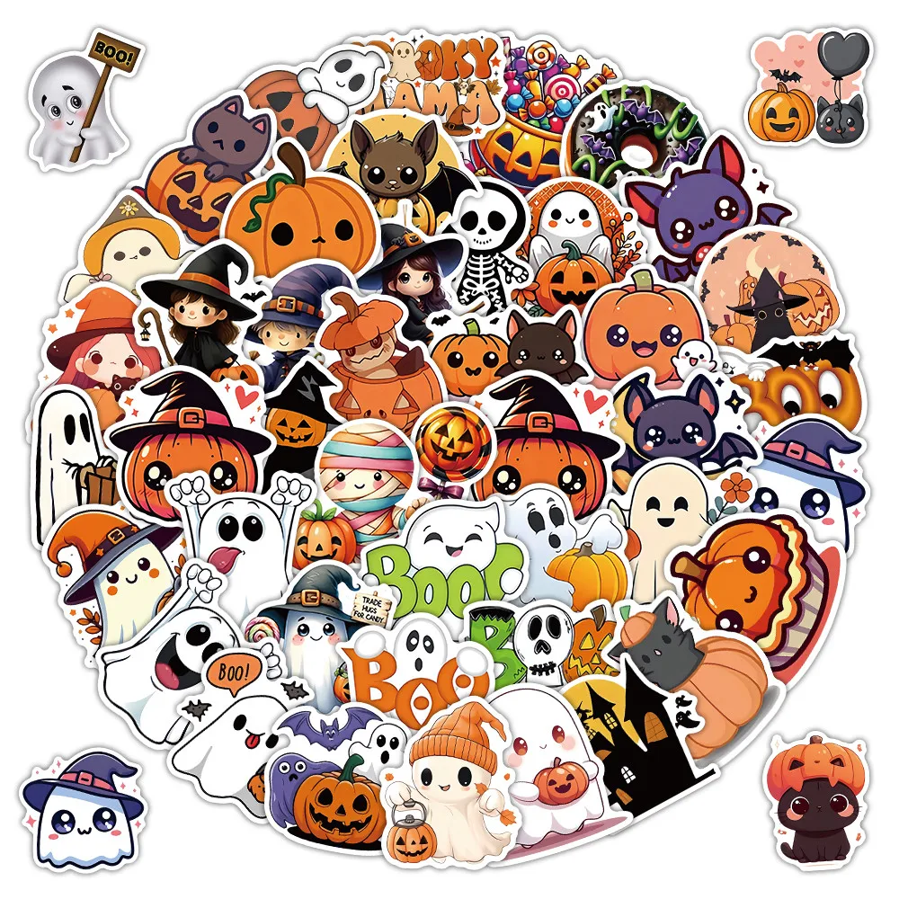 50-Piece Spooky-Fun Halloween-Themed Stickers - DIY Decor Stickers for Backpacks Party Decor & Laptops Peel Joy Sticker Store