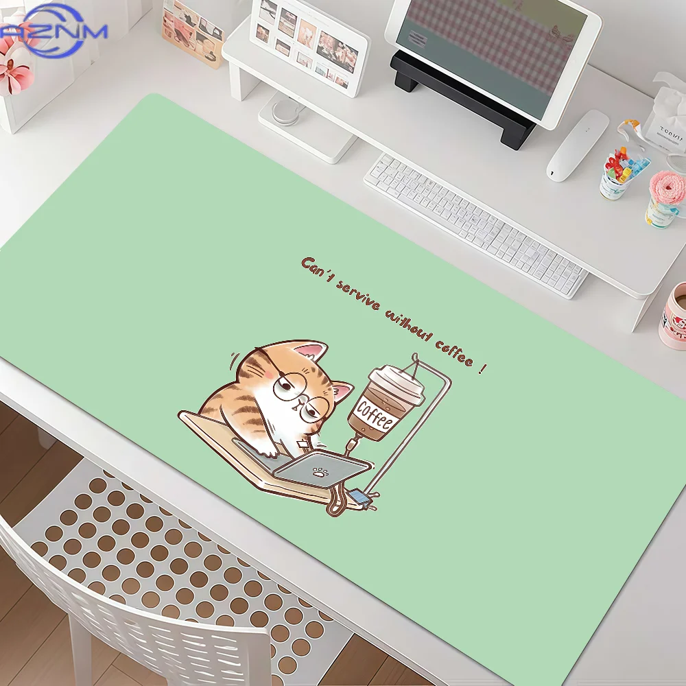 Cartoon Cat Mouse Pad Anti Slip Rubber Edge Locked Thickened Laptop Gaming Desk Mat