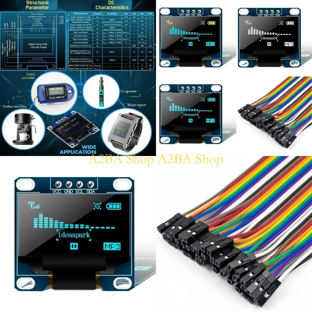 

A2BA 0.96 inch OLED Screen Blue/Yellow+Blue/ White I2C IIC Communication Display, Computer LCD Module for RPI 3PCS