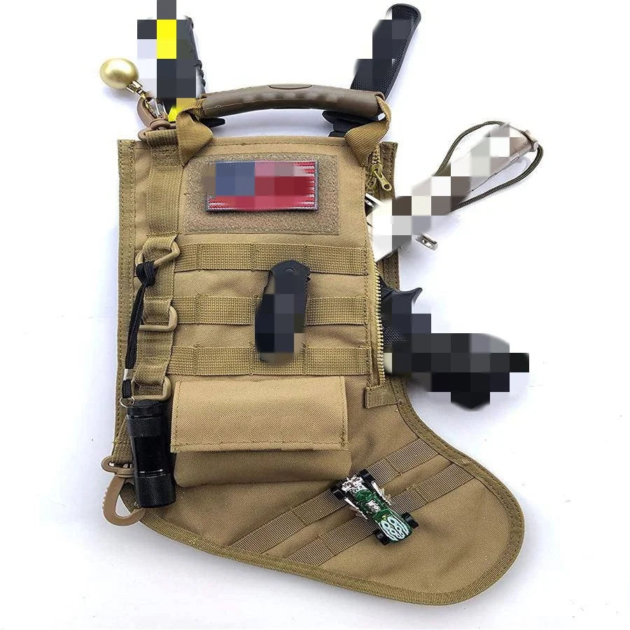 Outdoor Sports Multi Functional Handheld Hanging Bag Tactical Molle Christmas Socks Storage Bag Decoration