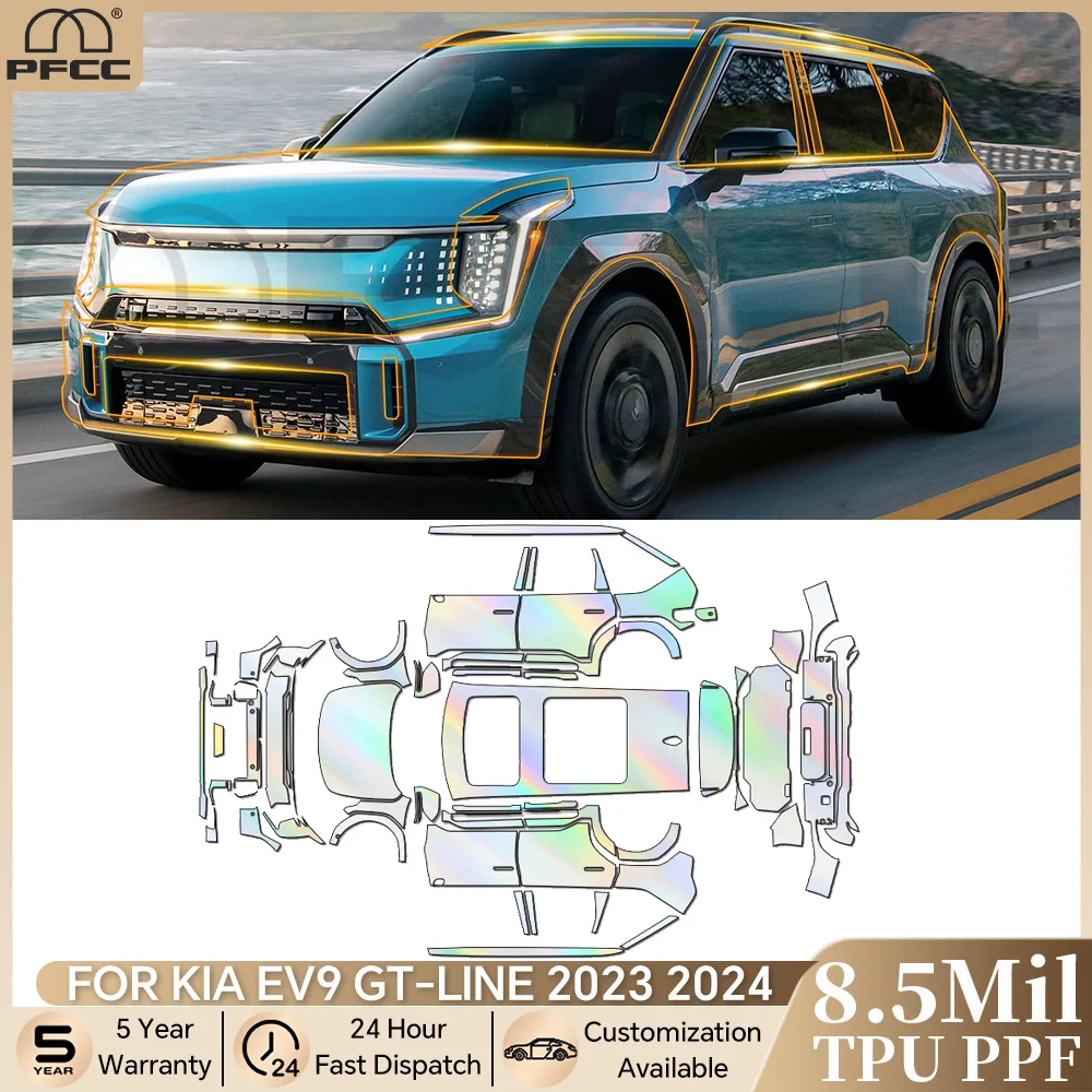 

For KIA EV9 GT-Line 2023 2024 Anti-scratch TPU Paint Protection Film Pre-cut PPF Car Body Clear Bra Resistant Invisible Cover