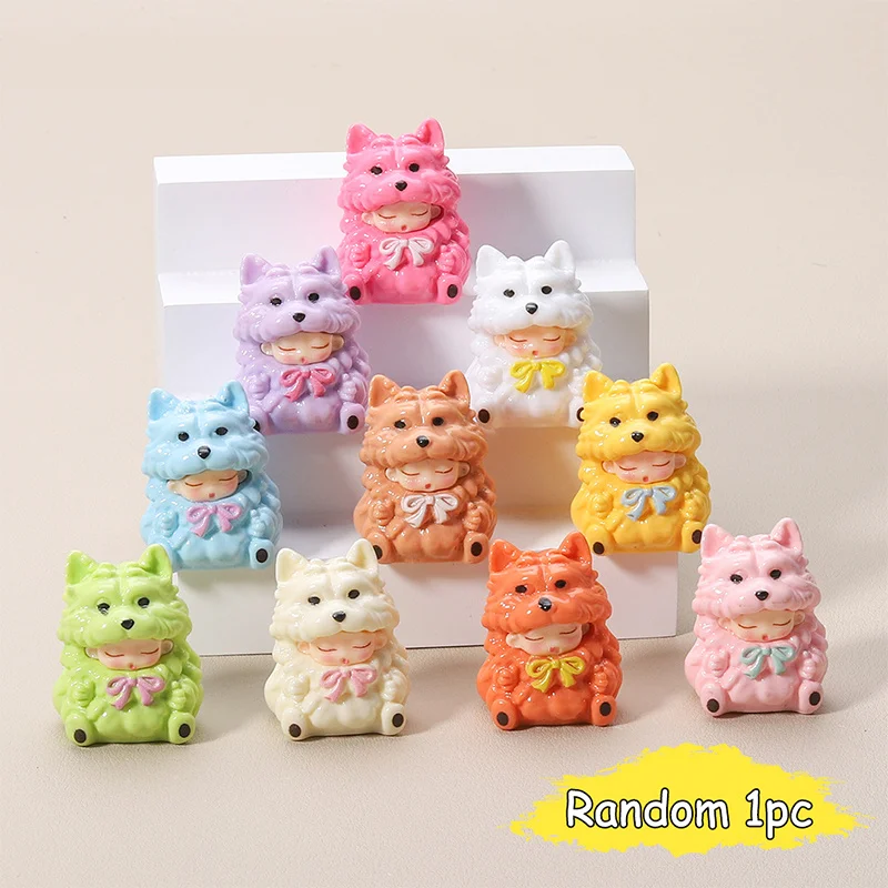 Solid Colour Cloud Dream Puppy Doll Mini Figure Random 1pc Tabletop Cute Cartoon Decorative Ornament Resin Accessories