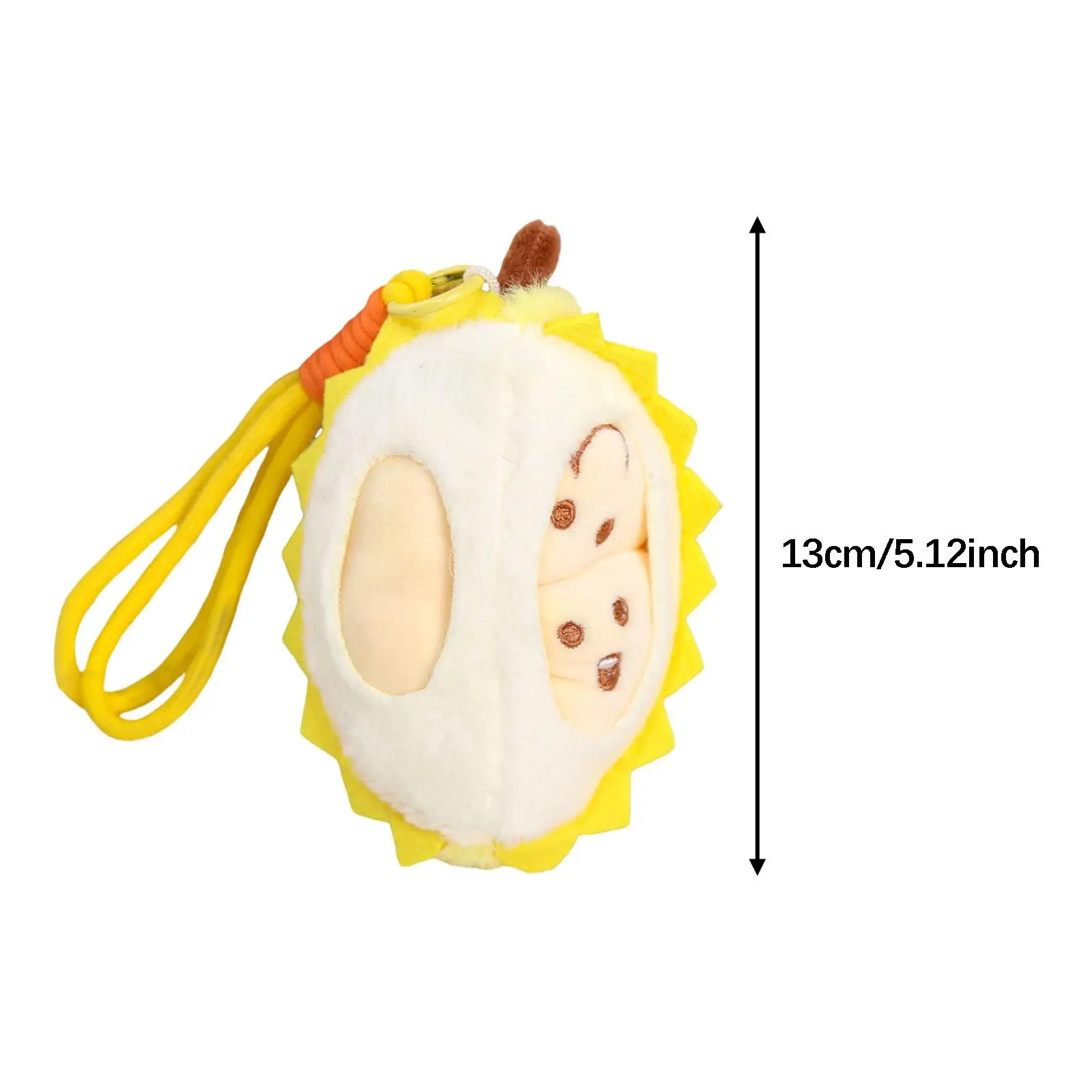 Adorable Durian Plush Keychain PP Cotton Stuffed Fruit Toy Bag Pendant for Women Children Holiday Gift Collection