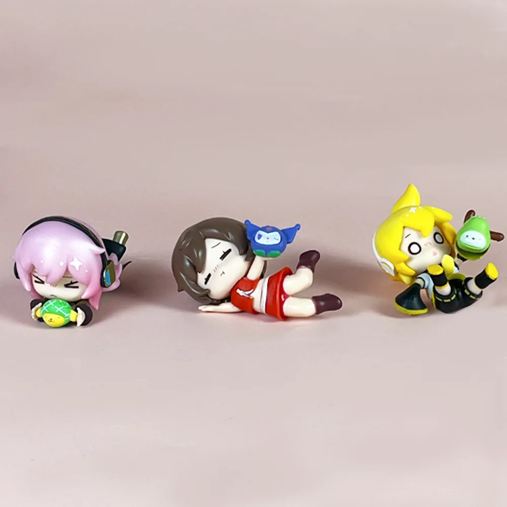 ใหม่ 6 ชิ้น/เซ็ต Hatsune Miku อะนิเมะสาว Fell Down Melody Miku รุ่นสะสมเครื่องประดับตกแต่งรถของขวัญของเล่นเด็ก