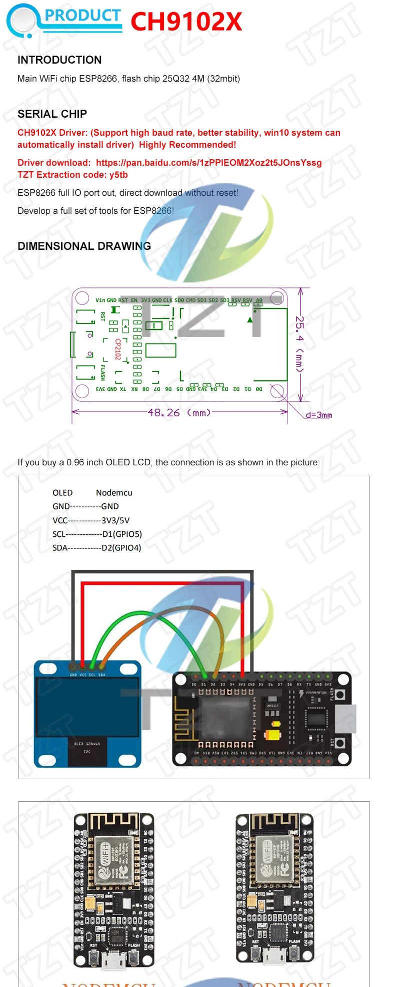 Tzt drahtloses Modul nodemcu v3 ch340 lua wifi Internet der Dinge Entwicklungs platine esp8266 mit Leiterplatte antenne und USB-Anschluss – Detail 24