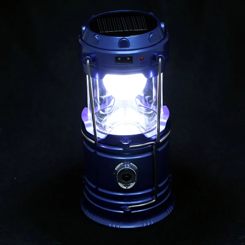 TAIKOO Solar Charging Plastic Outdoor Portable Telescopic USB Rechargeable Solar Folding Led Camping Lantern Light