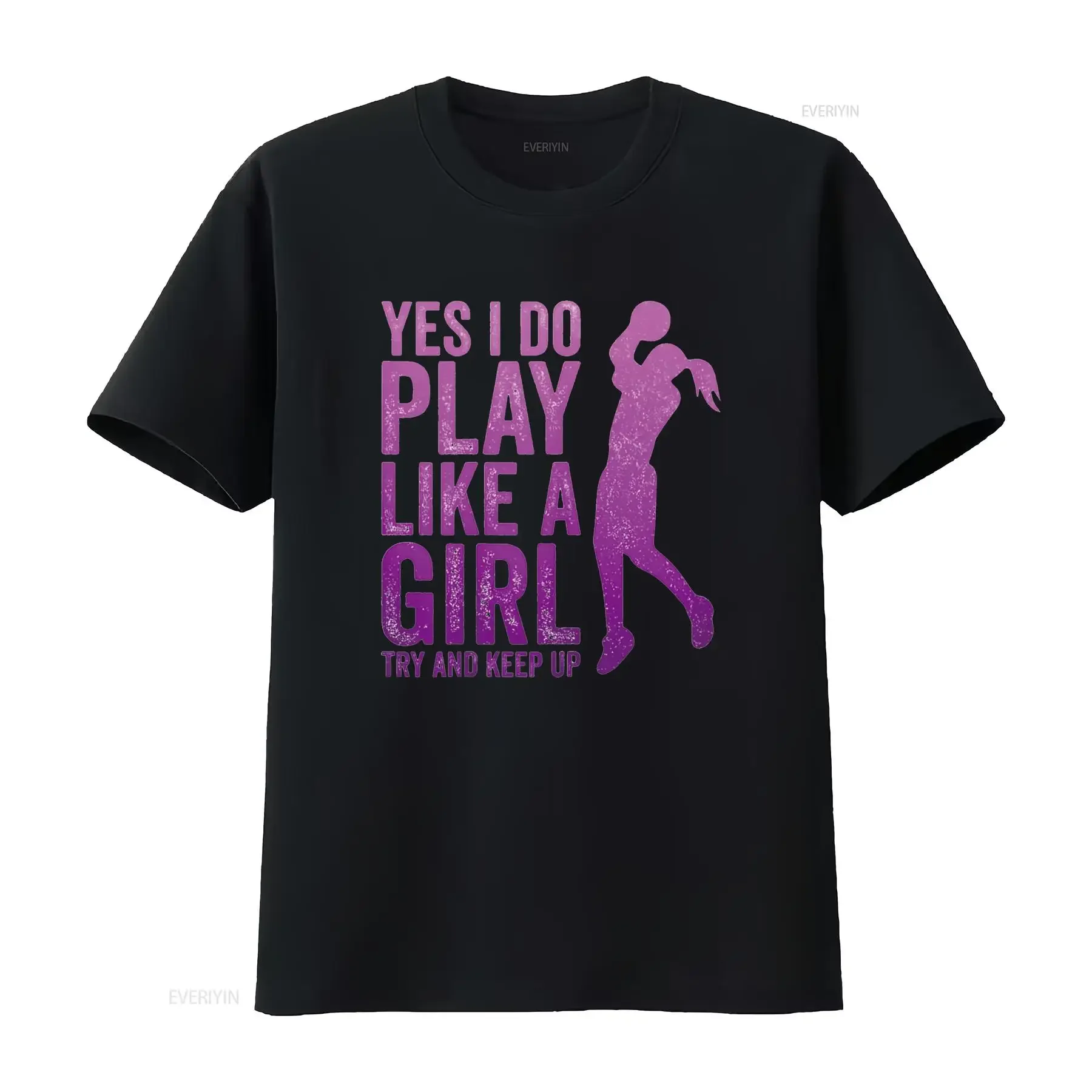 T Shirtn Girls Youth Basketball Clothes s Play Like A Girl Shirt vintage Washed Slightly Versatile Stretched streetwear homme