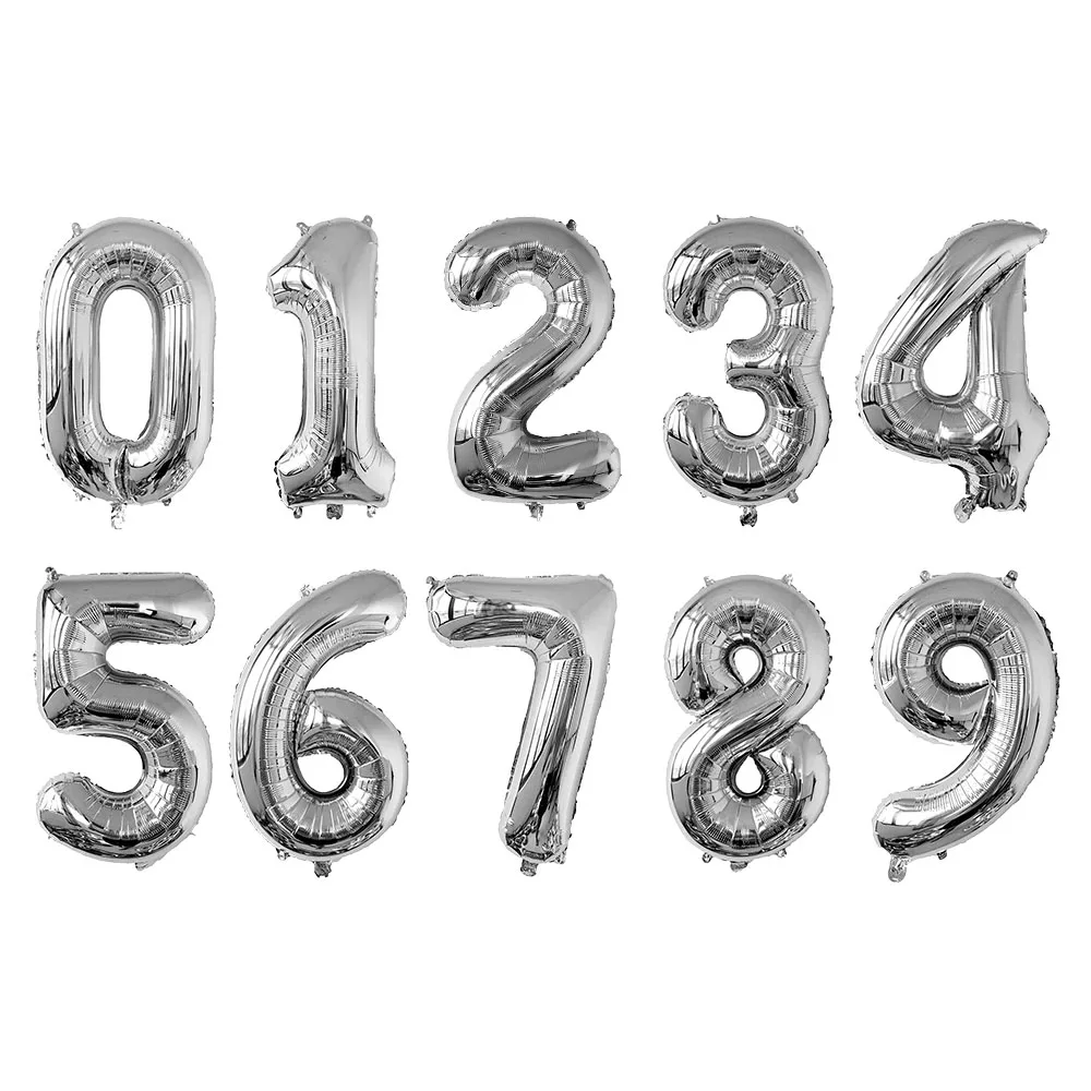 40Inch Number 0 1 2 3 4 5 6 7 8 9 Balloons Big Size Rose Gold Silver Figure Theme Wedding Birthday Party Decorations Balloons