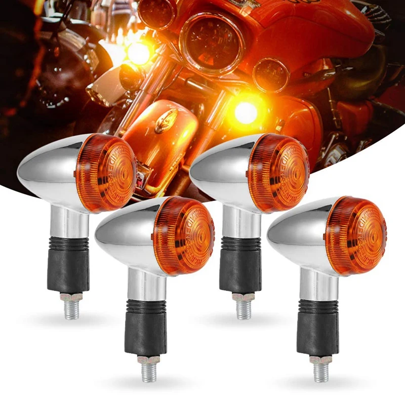 A21F-Motorcycle Turn Signals Bullet-Front Rear Lights For Honda Kawasaki Yamaha Motorcycle Street Standard Custom Bike Cr