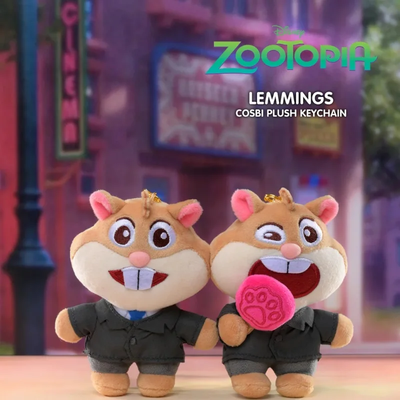 정품 주토피아 코스비 플러시 키체인 시리즈 액션 피규어 커스텀 플러시 인형 어린이 블라인드 박스 장식품 컬렉션 선물 장난감