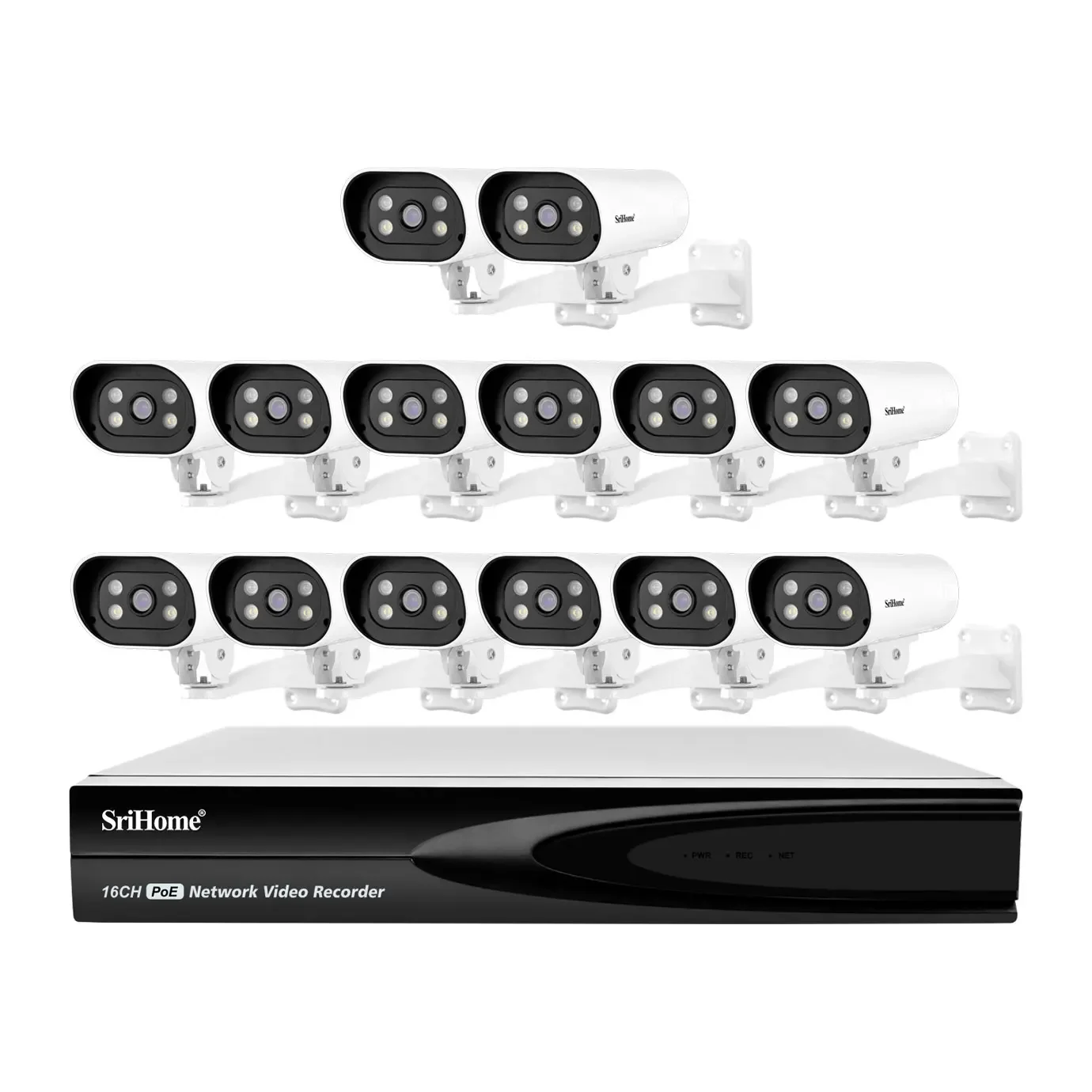 Network Video Recorder Full HD IP Camera Waterproof POE 16CH 5MP Surveillance Kit Security CCTV Systems NVR