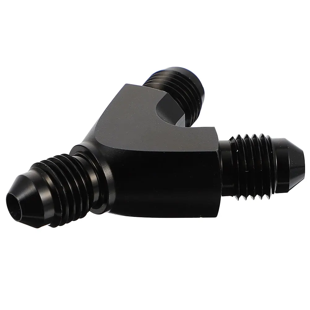 

Y-Shaped Aluminum Fuel Hose Adapter 3-Way Reducing Connector For Fuel Pump Male Flare Pipe Splitter Block Dual Swivel Fittings
