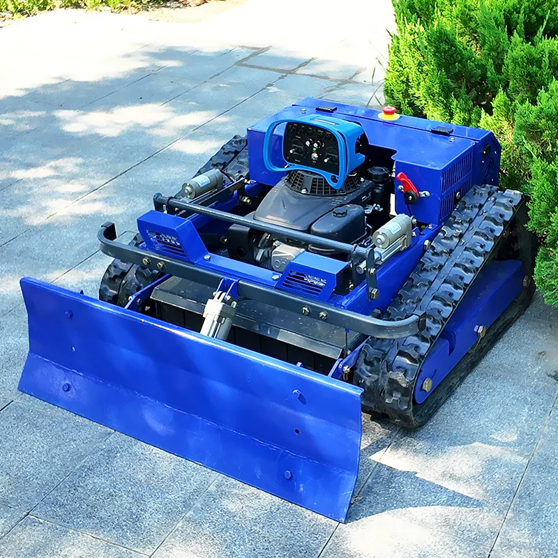 Customized Remote Control Crawler Robot Lawn Mower With Snow Shovel Suitable For All Seasons For Land Reclamation on Slopes