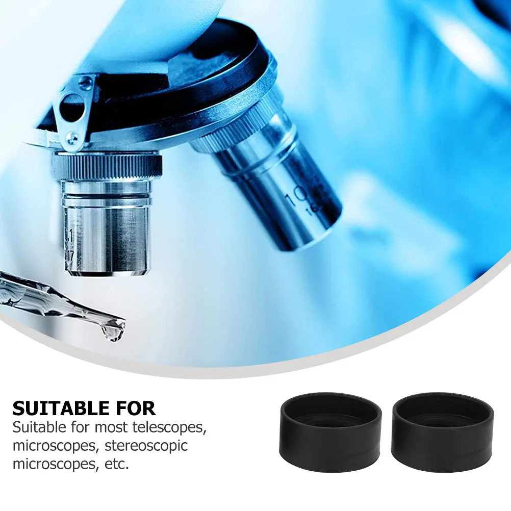

2 Pcs Cylinder Lens Cover Microscopes Eyecups Eyepiece Shield Set of Accessories Rubber Guards