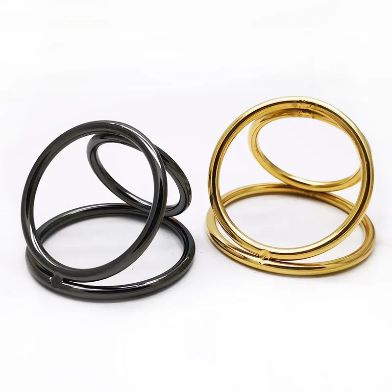 Sexy Toy Metal Color Glans 3Rings Cockring Male Chastity Device StainlessSteel Penis Plug Dick Ring Bondage Belt Delay loop