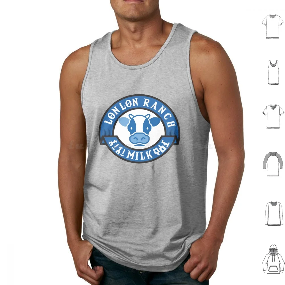 Leche cura corazones camisetas sin mangas estampado algodón leche Lon Ranch Link Ocarina del tiempo Ranch leyenda de Lon Lon leche vaca