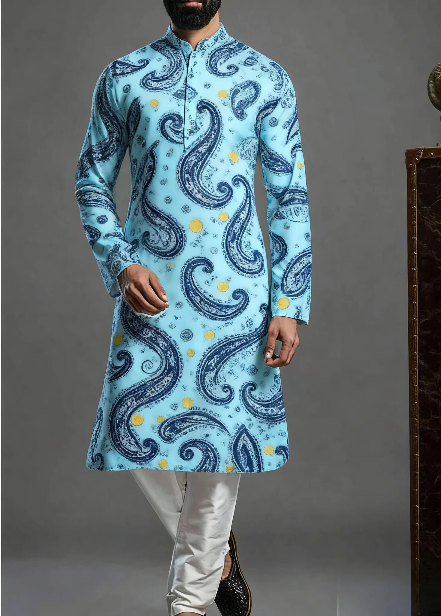 Men's digital printed patterns with various kurta vardha fashion, casual fit, regular robe suitable for all occasions