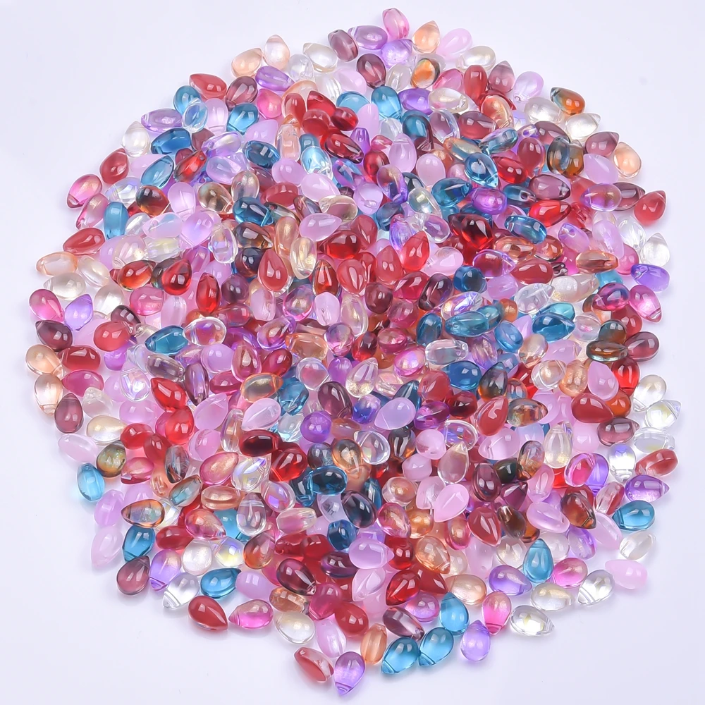 

Whoelsale Random Mix Charm Water Droplet Shape Glass Materials To Make Earrings Necklace DIY Jewelry Making Supplies Accessories