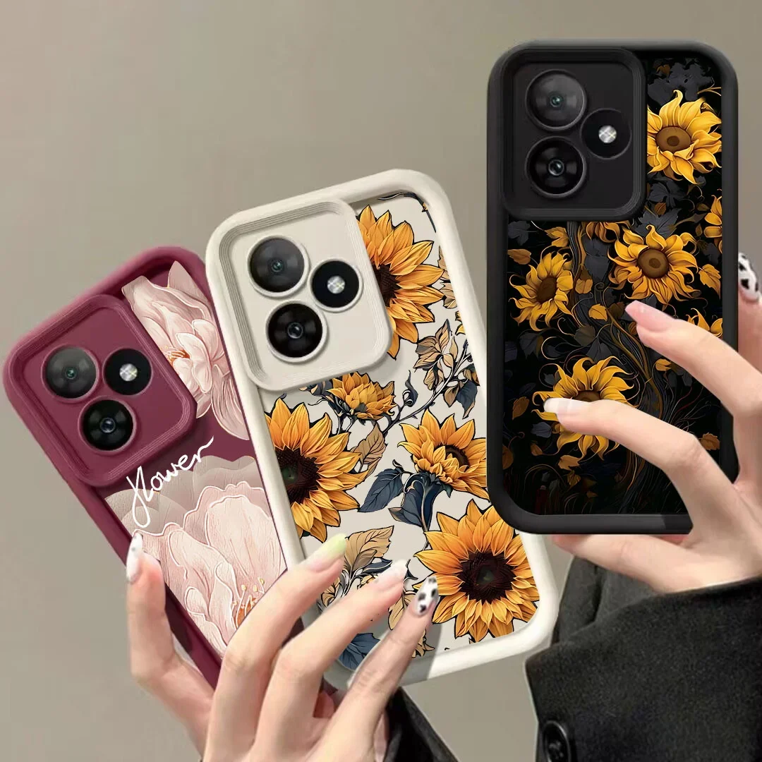 غطاء حماية بنمط عباد الشمس لهاتف Honor 400 Lite 200 Pro Magic 7 Lite 90 X9C Smart 5G Huawei P40 Lite Nova 5t سيليكون #1