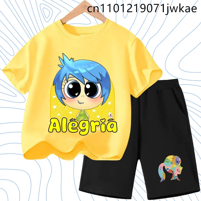 

Disney Inside Out New T-shirt Suit Children Summer Cartoon Tops+shorts 2pcs Pants Set Pajamas Sets Home Wear Clothes Kids Gift