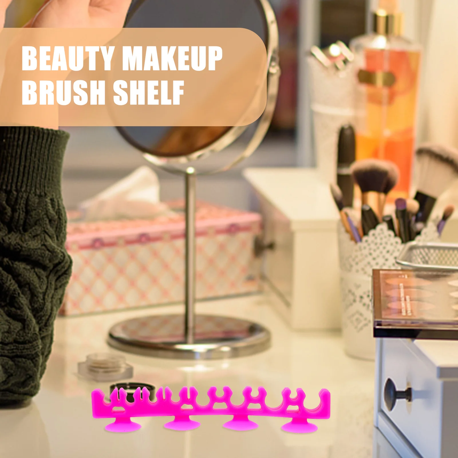 1 pz porta pennelli per trucco stendino in silicone organizer multi-slot ventosa supporto compatto per strumenti per trucco
