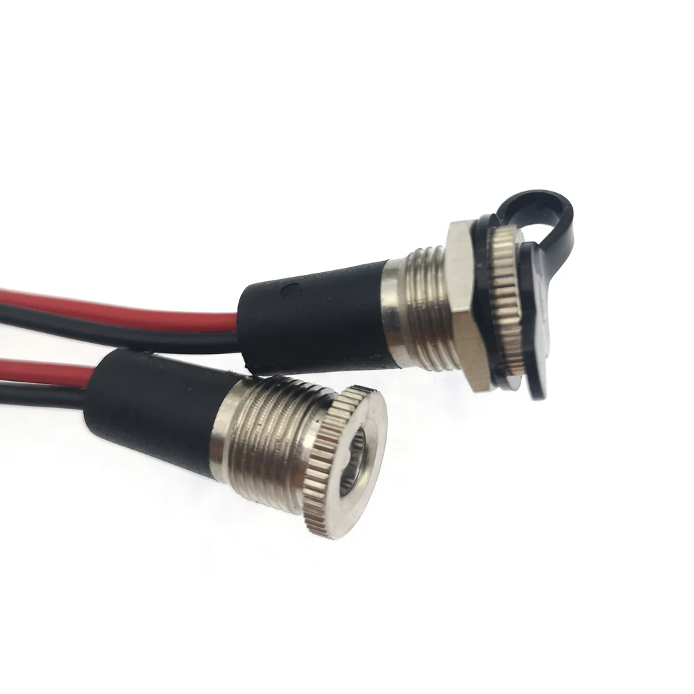 5.5 x 2.1mm DC Female Jack Socket Power Panel Mount Solder Connector With Cable 5.5*2.5 waterproof high current charging socket