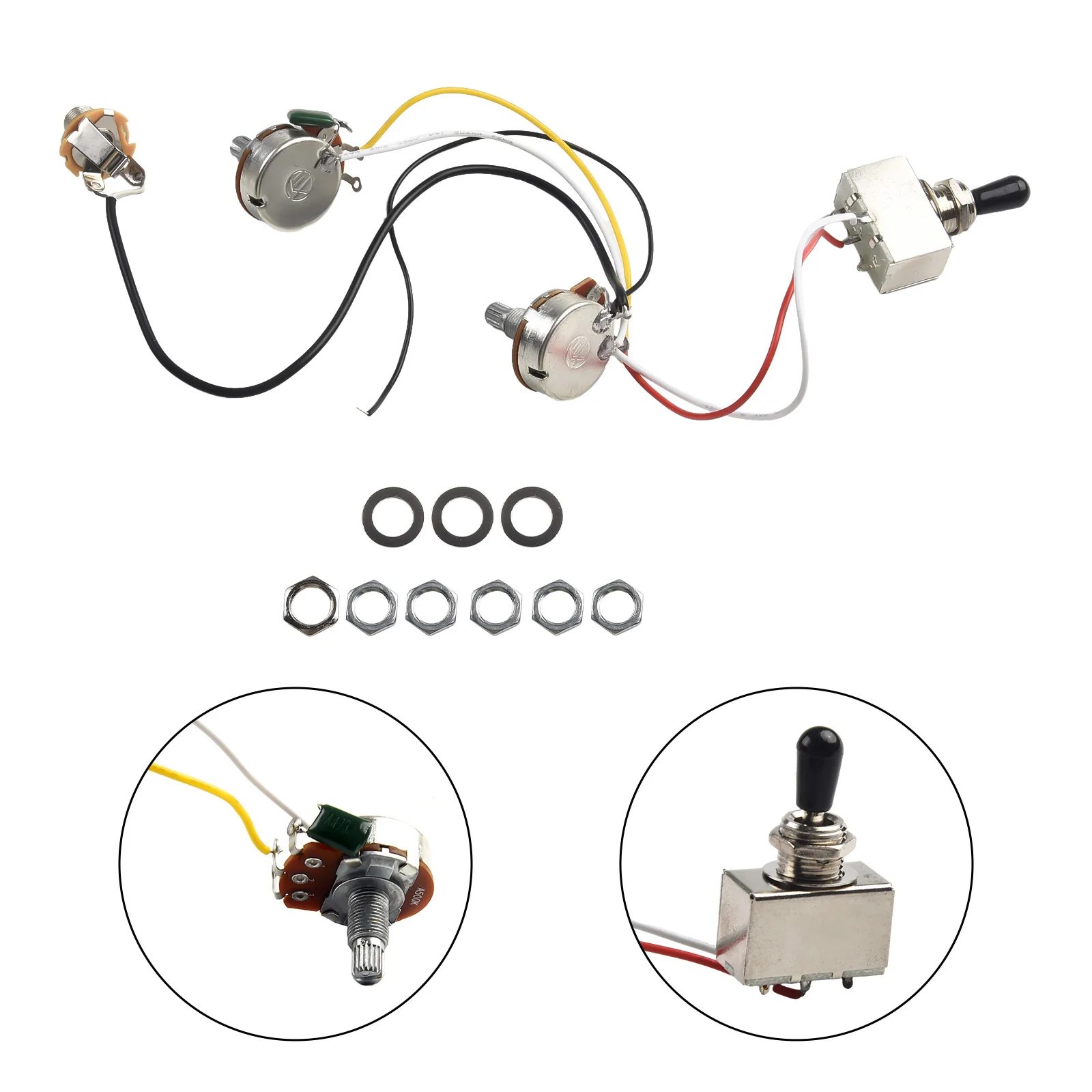 

Wiring Harness Professional Wiring Harness for Electric Guitars 3 Way Toggle Switch 1 Volume 1 Tone Easy Installation