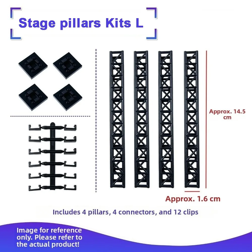 Colorful Spotlight Model Figurine Display Assembly Kit Black Framework Building Block Stage Mini Stage Truss