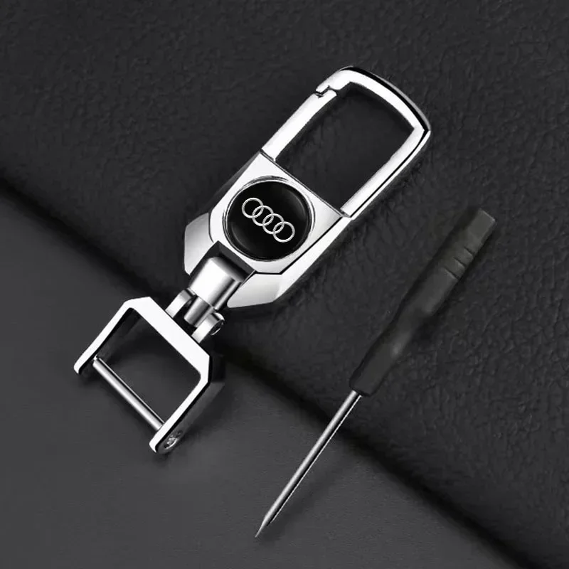 

Car Key Cover Accessories Metal Keychain Zinc Alloy Keyring For Audi A7 A3 A4 A6 A5 Q5 A1 Q7 Q3 Q4 TT SQ5 RSQ3 RSQ8 S3 S4 RS5 RS