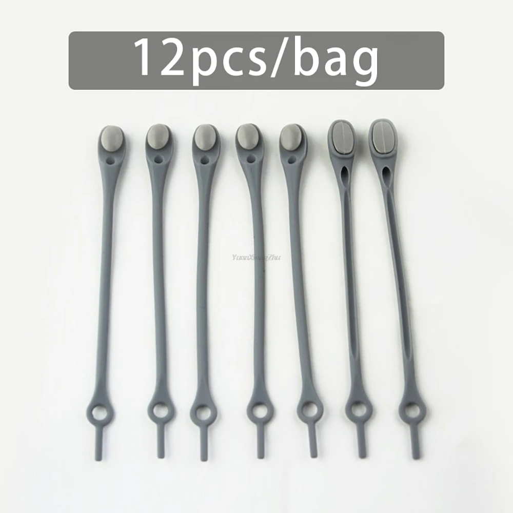 12-pack Laceless siliconen elastische veters rubberen veters volwassen kinderen luie kant gratis veters one size veelzijdig past op de meeste schoenen