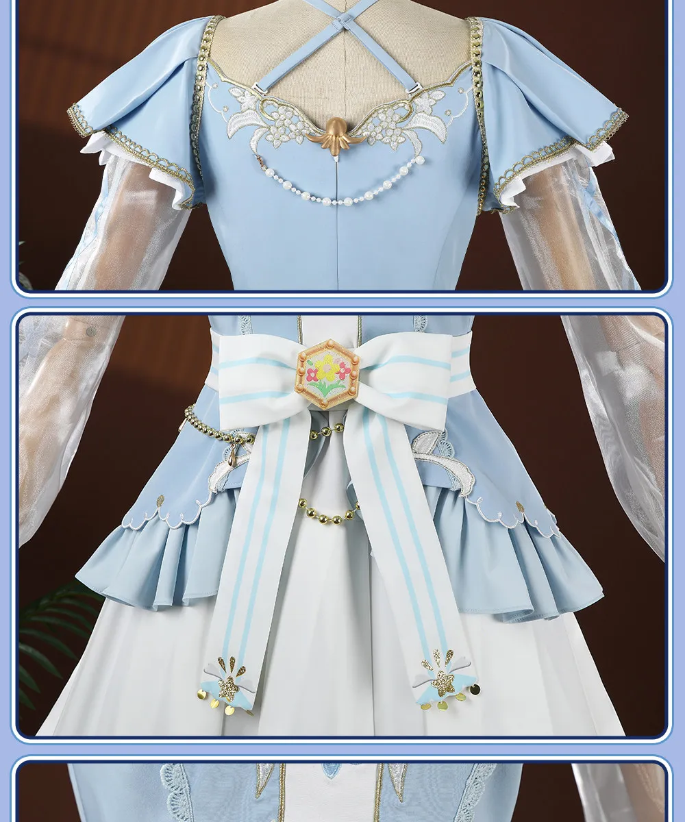 Костюм для косплея Love Live! Sonoda Umi Maidenly Purity, сине-белый, в западном стиле, в стиле Лолита, для певицы-айдола, полный комплект