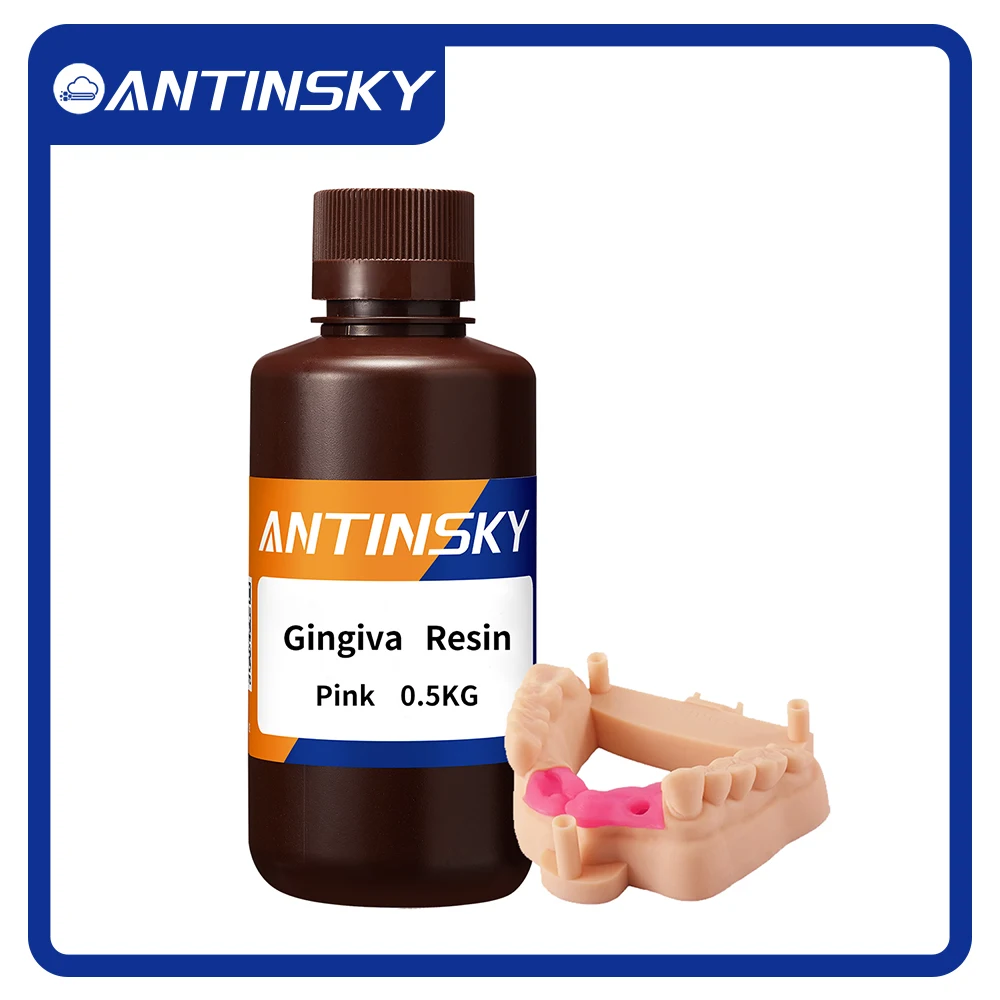 

Смола Antinsky Gingiva для ЖК-дисплея 3d принтера Anycubic Elegoo Creality, 405 нм0,5 кг, высокая эластичность, низкий запах, быстроотверждаемая стоматологическая смола
