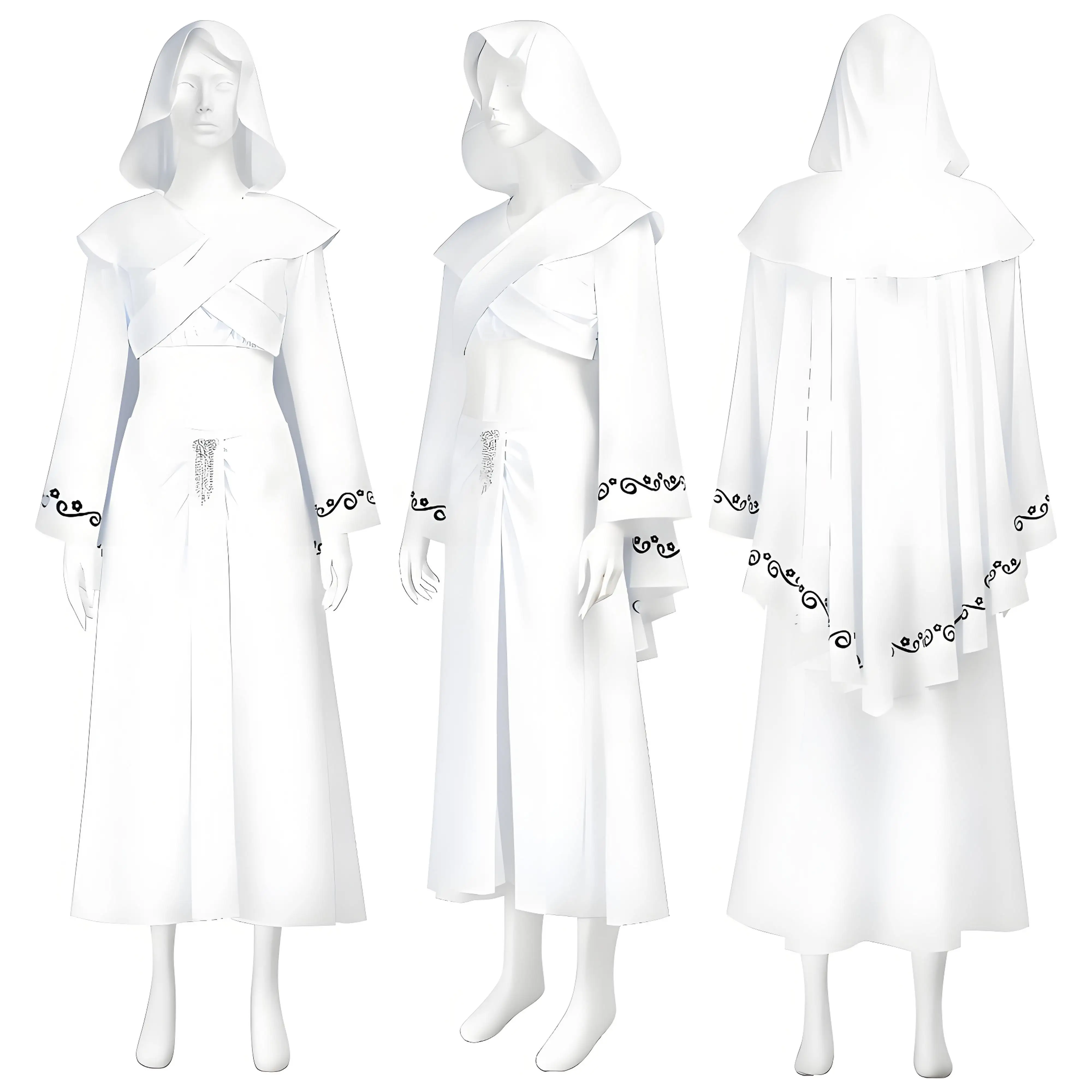 

Women's Padme Amidala Cosplay Dress Sexy Women White Top Skirt Outfits Party Costume Halloween Carnival Party Disguise Suit