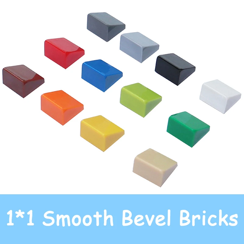 200PCS MOC Assemble Particles Compatible With 54200 Smooth Bevel Bricks 1x1 DIY Building Blocks 1*1 Educational Toy for Kids