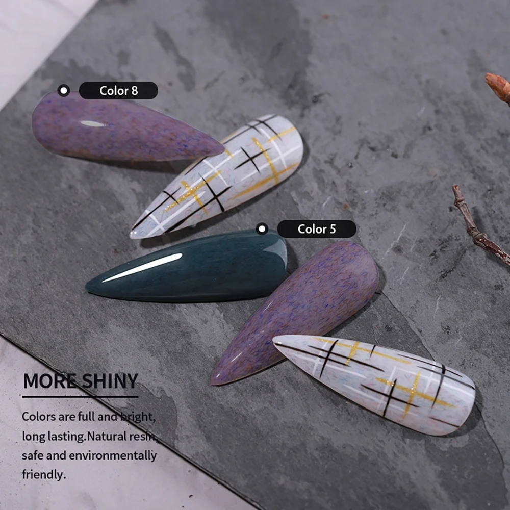 Vendeeni 9 Kleuren/set Furs Serie Gel Nagellak UV LED Pluizige Lak Manicure Nagelgel Lak Met Kleurenkaart TPO/HEMA Vrij