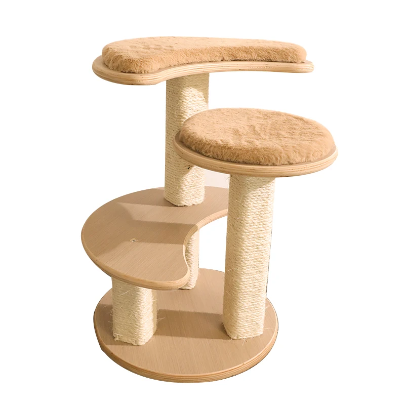

2022 Nimble Customized Cat Tree Eco-friendly Pet Supplies Wood Furniture Natural Cat Condo with Sisal Scratcher Post and House