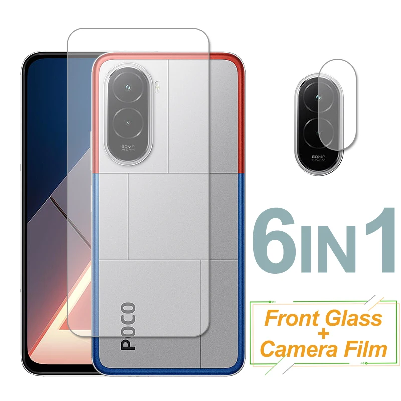 For Xiaomi Poco M7 4G Glass Poco M7 4G Screen Protector Protective Clear Tempered Glass Phone Rear Camera Lens Film Poco M7 4G