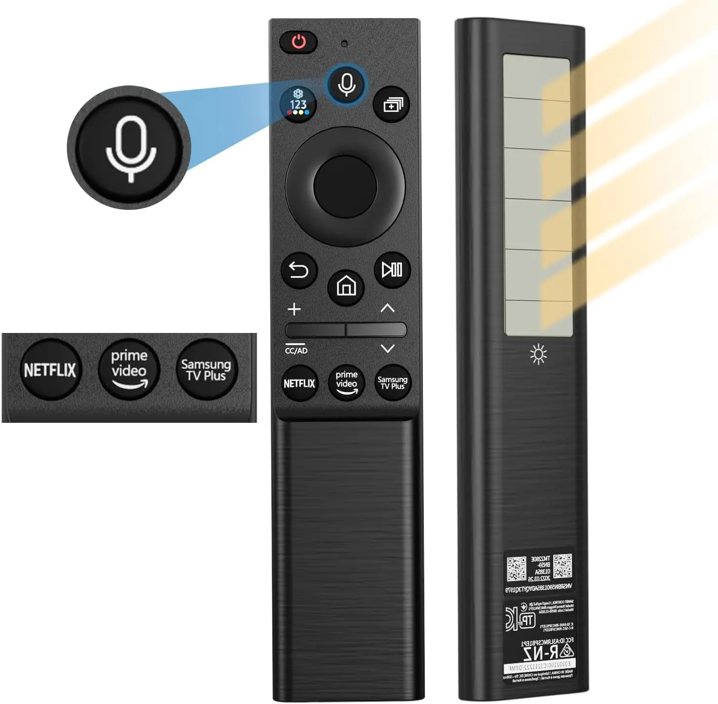 BN59-01357A BN59-01357F BN59-01357P Solar Voice Remote Replacement for Samsung Frame Smart TV Remote with Rechargeable Sol... BN