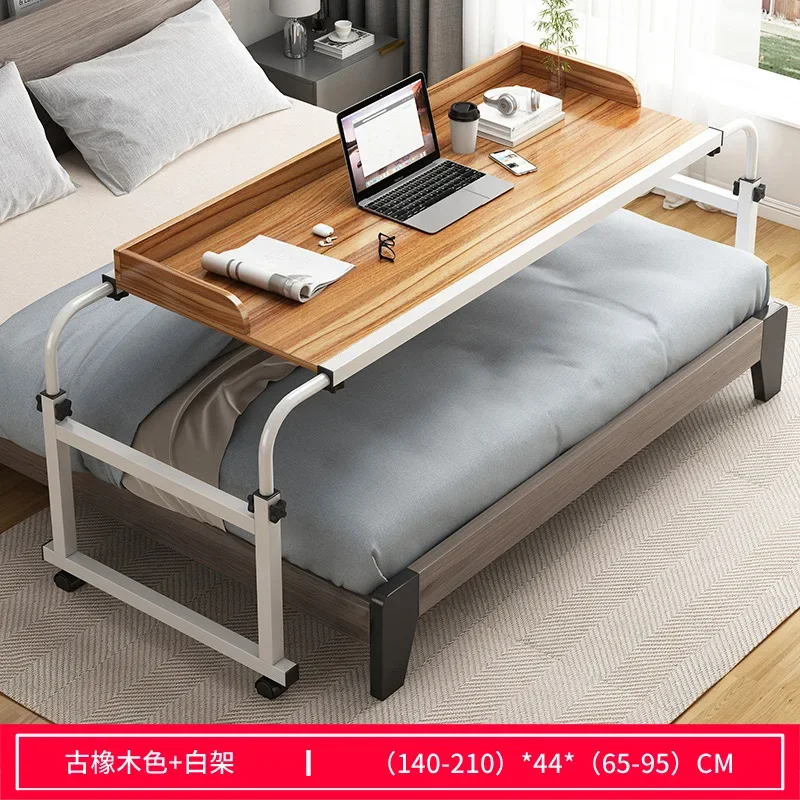 Modern Length& Height Adjustable Rolling Table Computer Desk Home Office Writing Desk Notebook Table Top Desk Bed Across The Bed