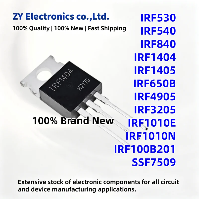 (10-30PCS) New IRF1404 IRF1405 IRF100B201 IRF650B IRF4905 IRF530 IRF3205 IRF540 IRF840 IRF1010E IRF1010N SSF7509 TO-220