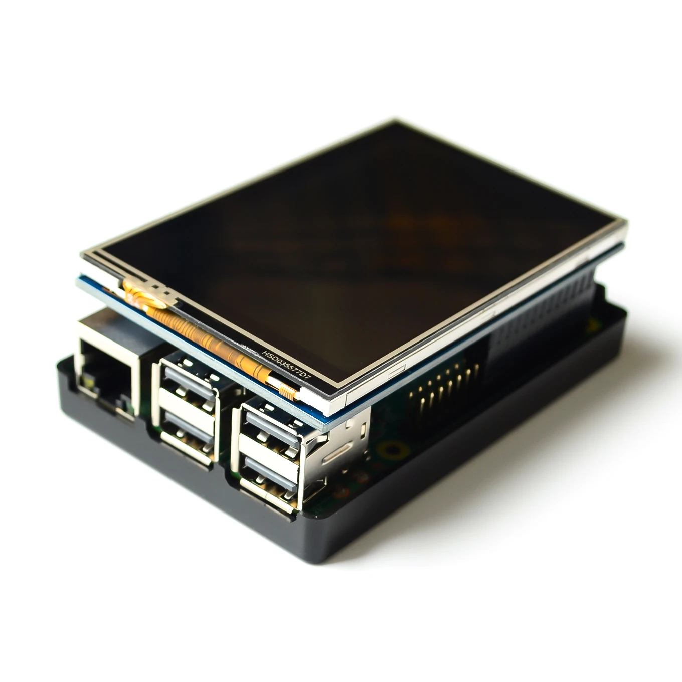 Raspberry PI 3B 3.5inch touch display housing can be installed cooling fan 2 in 1 ABS box