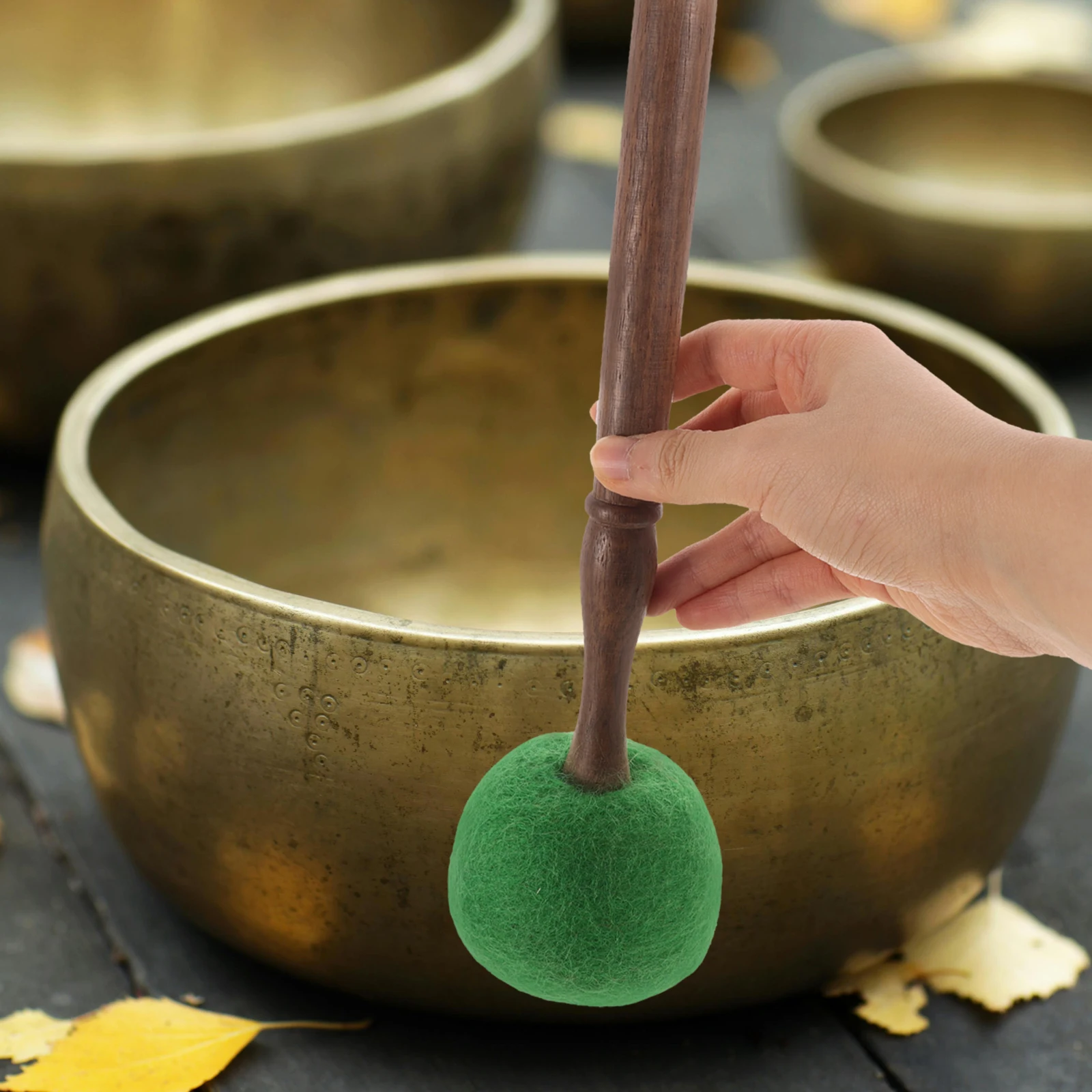 

Sound Bowl Hammer Large Green Singing Mallet Wooden Stick Meditation Vibration Parts Yoga Bowl Tibet Spiritual Mallet