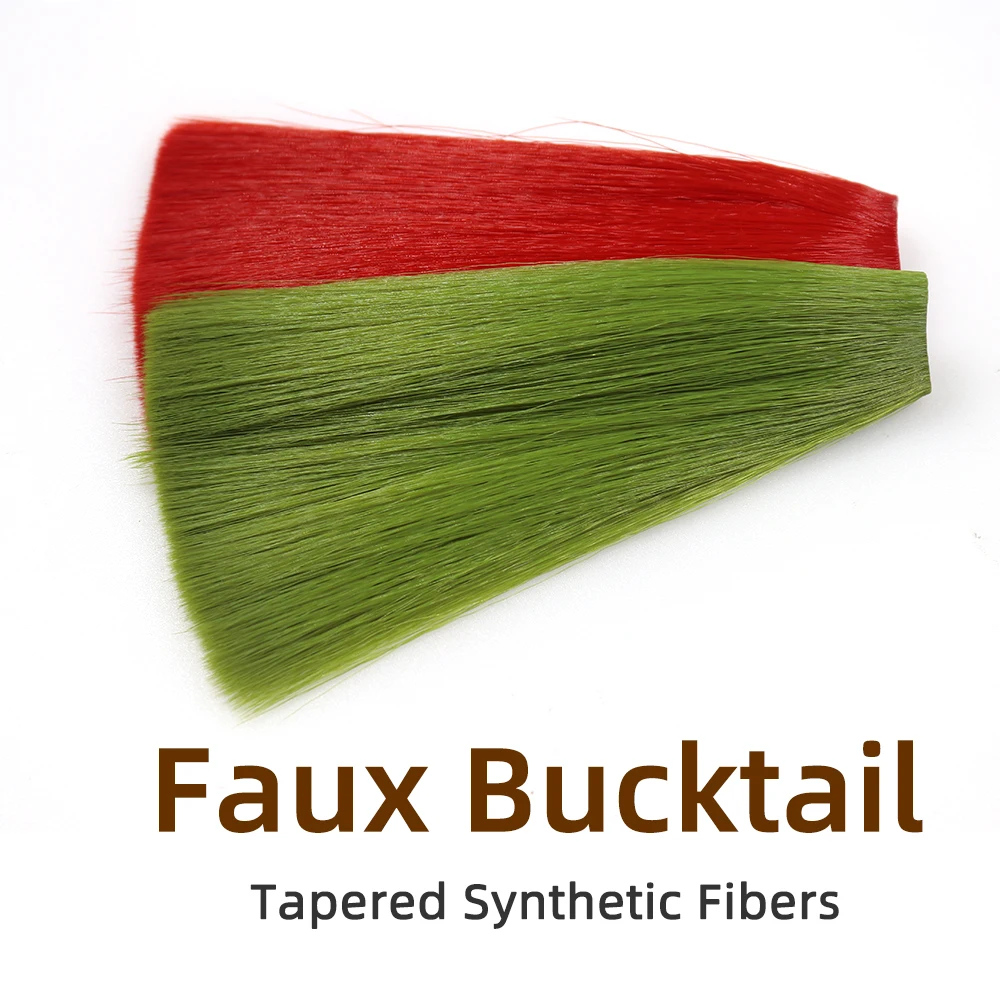 5,5 Zoll lange, konisch zulaufende Kunst-Bucktail-Faser zum Fliegenbinden für Mayfly-Tails, Nymphenflügel, Streamer, Poppers, Bucktails, Jig-Köder – Detail 3