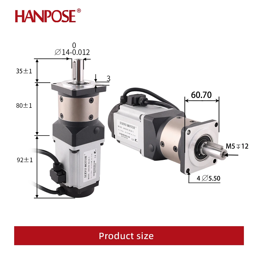 Imagem -03 - Hanpose Servo Motor com Kit de Acionamento Redutor Planetário de Alta Precisão Caixa de Velocidades ac 220v 15 a 60 Ss40-hg101 400w