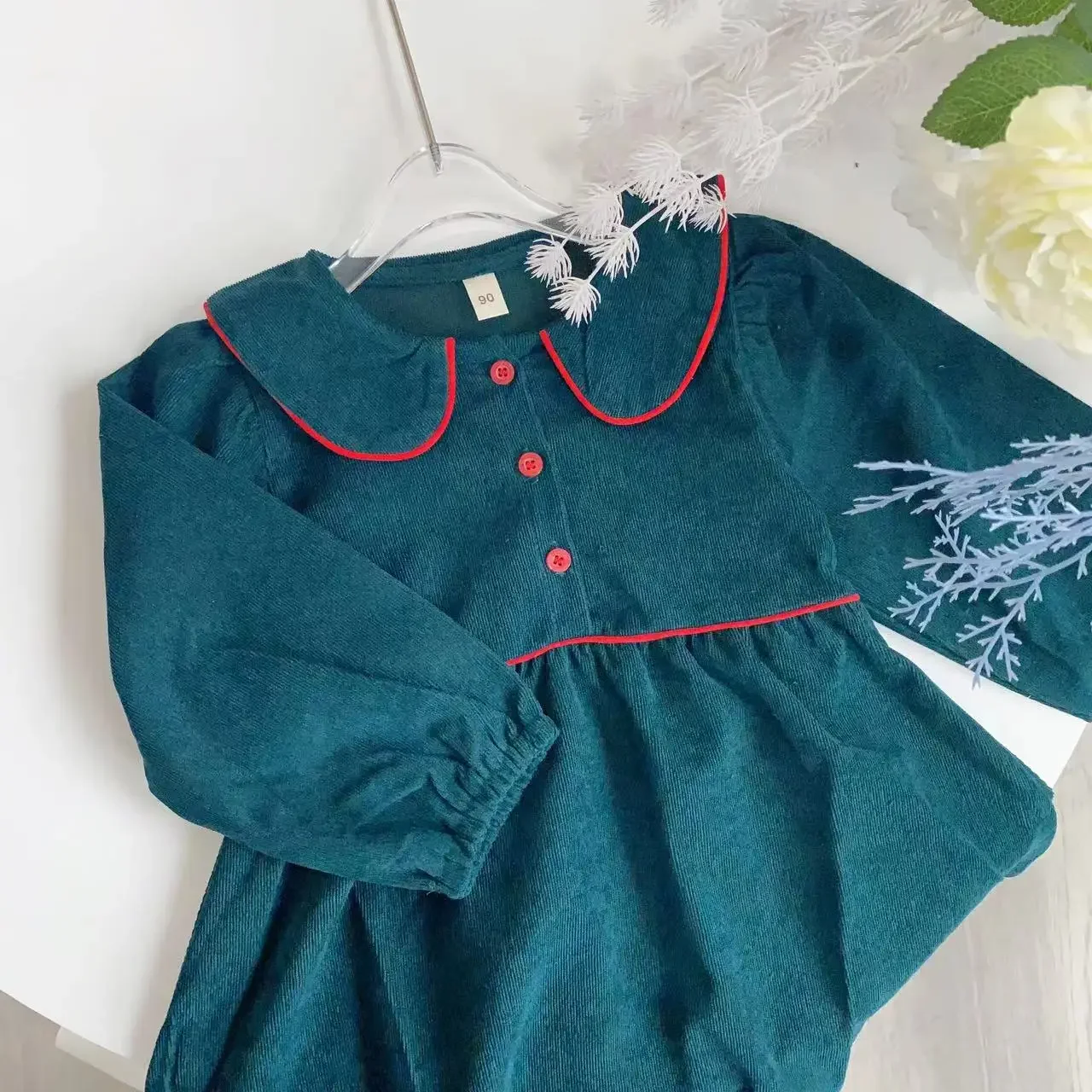 Girls Corduroy Dress 2025 New Sweet and Lovely Princess Dress Children's Fall Skirt Fall Clothing Girls Dress