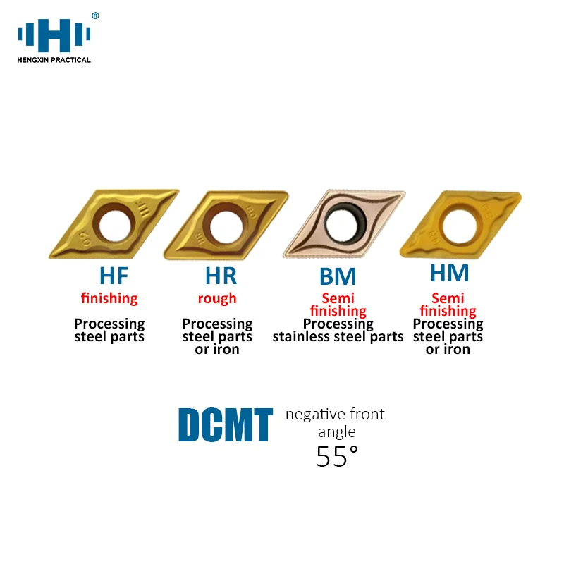 HENGXIN Tungsten Carbide Inserts DCMT070202 DCGT070204 DCGT09T302 DCMT09T312 DCMT DCGT 070208 HF HR BM HM CNC Lathe Cutter Tools