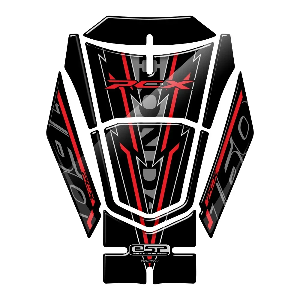 Untuk Honda PCX 160 2021 Stiker Bantalan Tangki Bensin Sepeda Motor Resin 3D Kemudian Dekorasi Pelindung