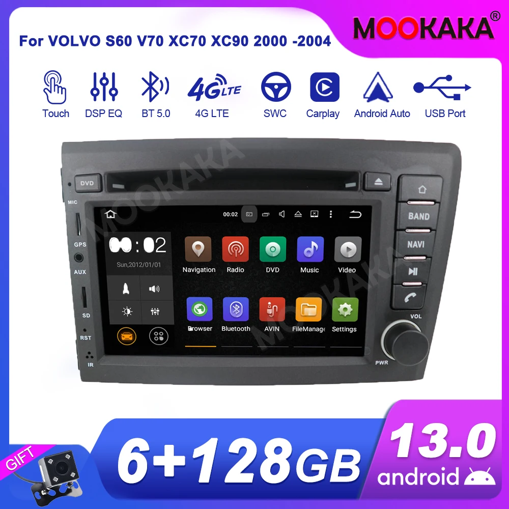 For VOLVO S60 V70 XC70 XC90 2000 -2004 Android Car Radio 2Din Stereo Receiver Autoradio Multimedia Player GPS Navi Head Unit