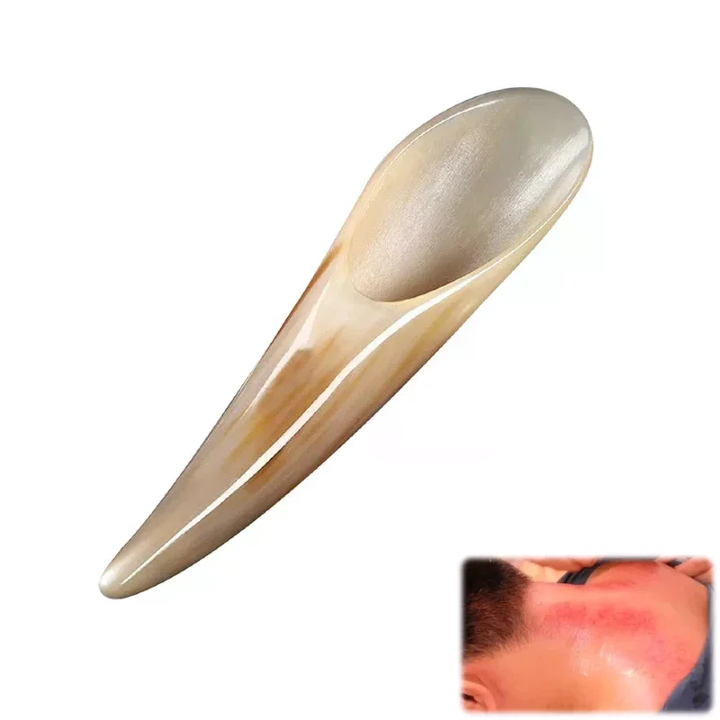 

1PC Natural Buffalo Horn No Stress Guasha Massage Tool Acupuncture SPA Therapy Gua Sha Massager Scraping Board